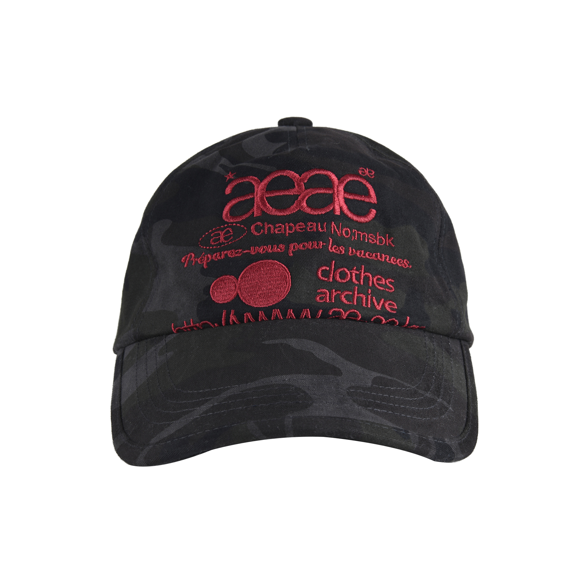 WEB LOGO CAMO 5 PANNEL CAP - [BLACK]