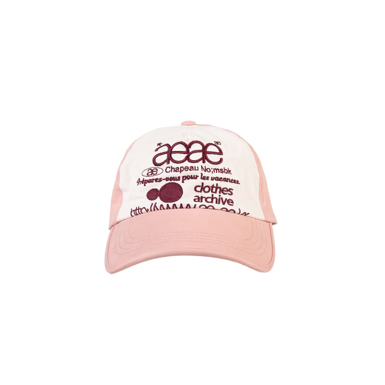 Web Logo 5pannel Cap [Pink/Bugundy]