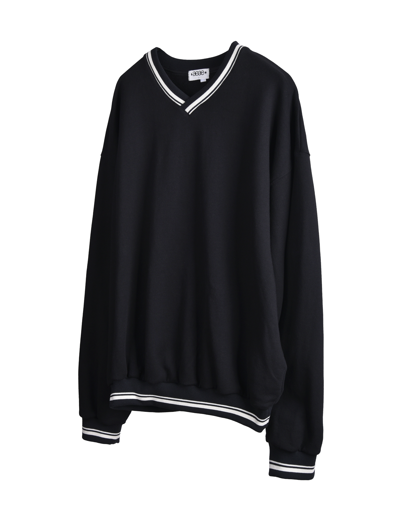 V Neck Sweatshirts [Black]