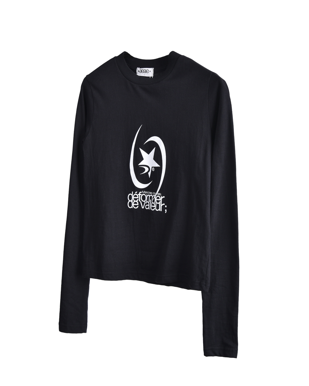 (Women) Crop Long Sleeve T-Shirts [Black Star]