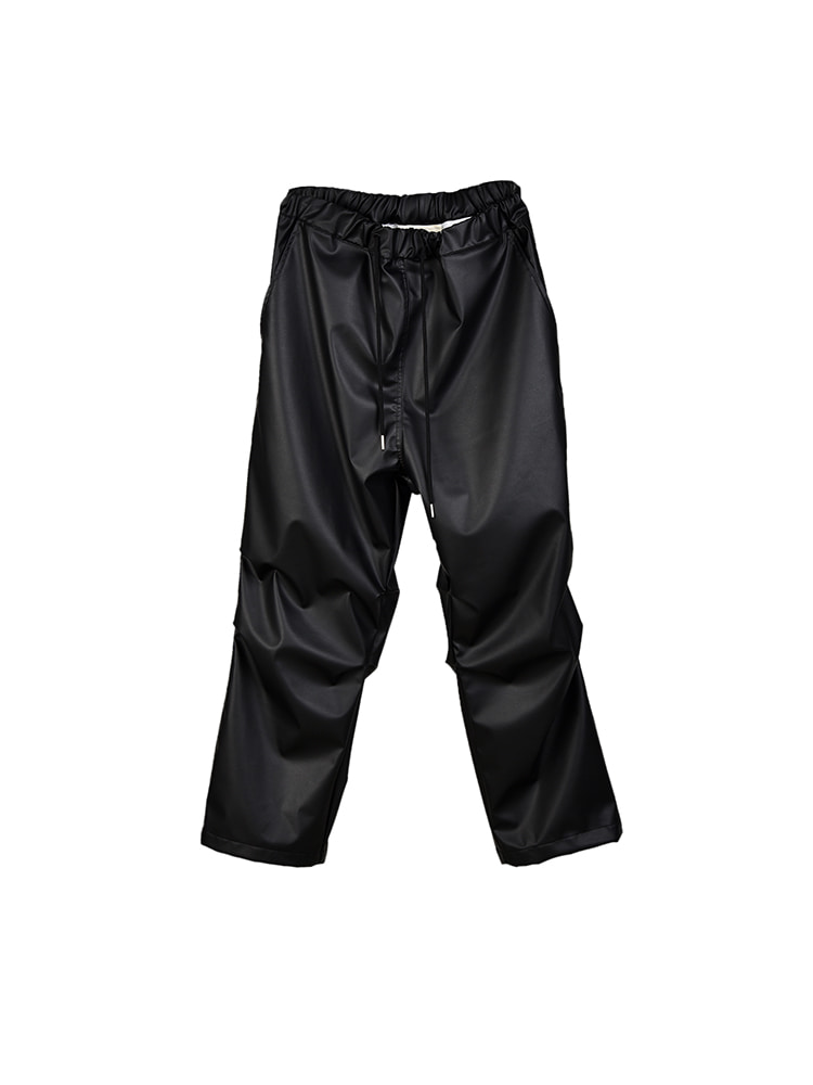 Eco Leather Tapered Pants [Black]