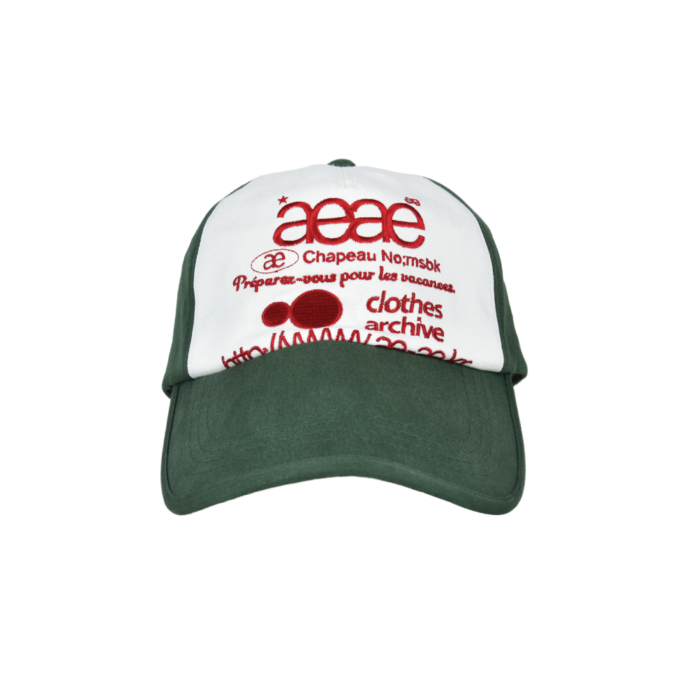 WEB LOGO 5 PANNEL BALL CAP - [GREEN]